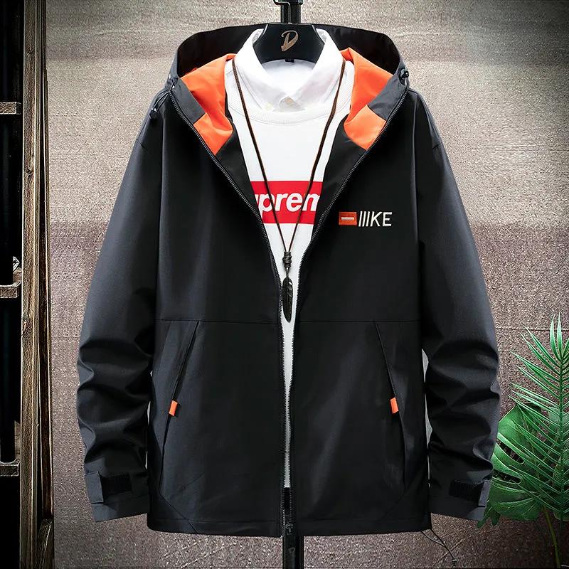 Spring Regular Workwear Men Boutique Jacket Casual Loose Hooded Coat Trendy Top Comfortable Windbreaker