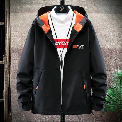 Spring Regular Workwear Men Boutique Jacket Casual Loose Hooded Coat Trendy Top Comfortable Windbreaker