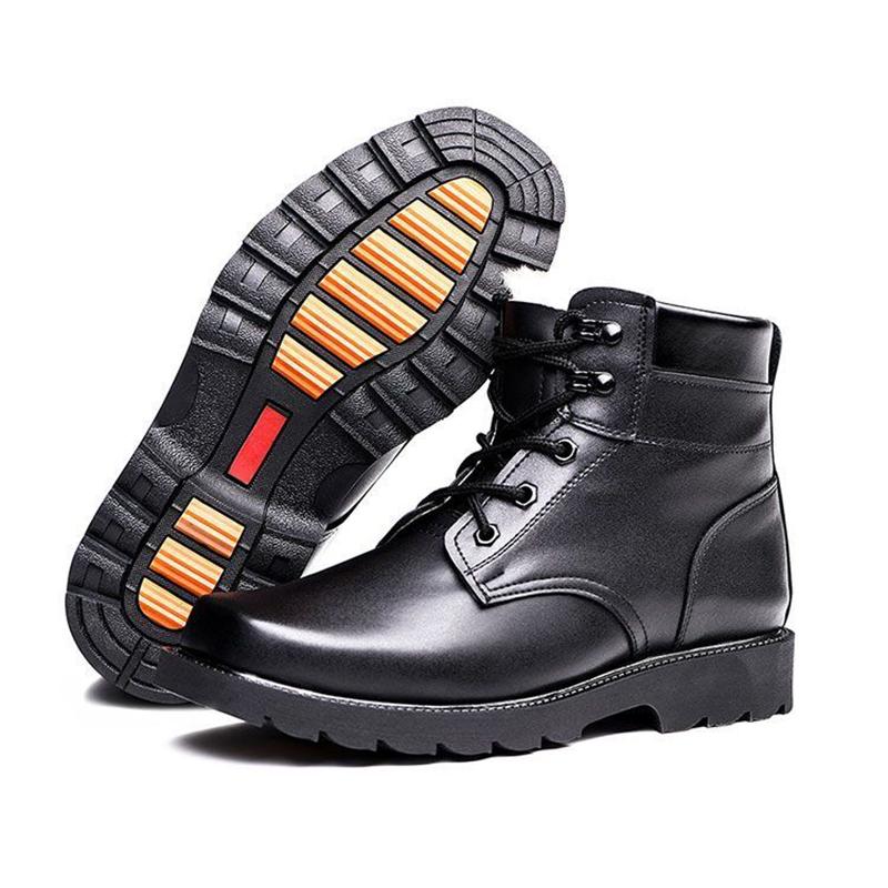 New Faux Leather Boots Winter Cotton Boots for Men and Women Warm Cotton Shoes Combat Boots Non-slip Thick-soled Martin Boots