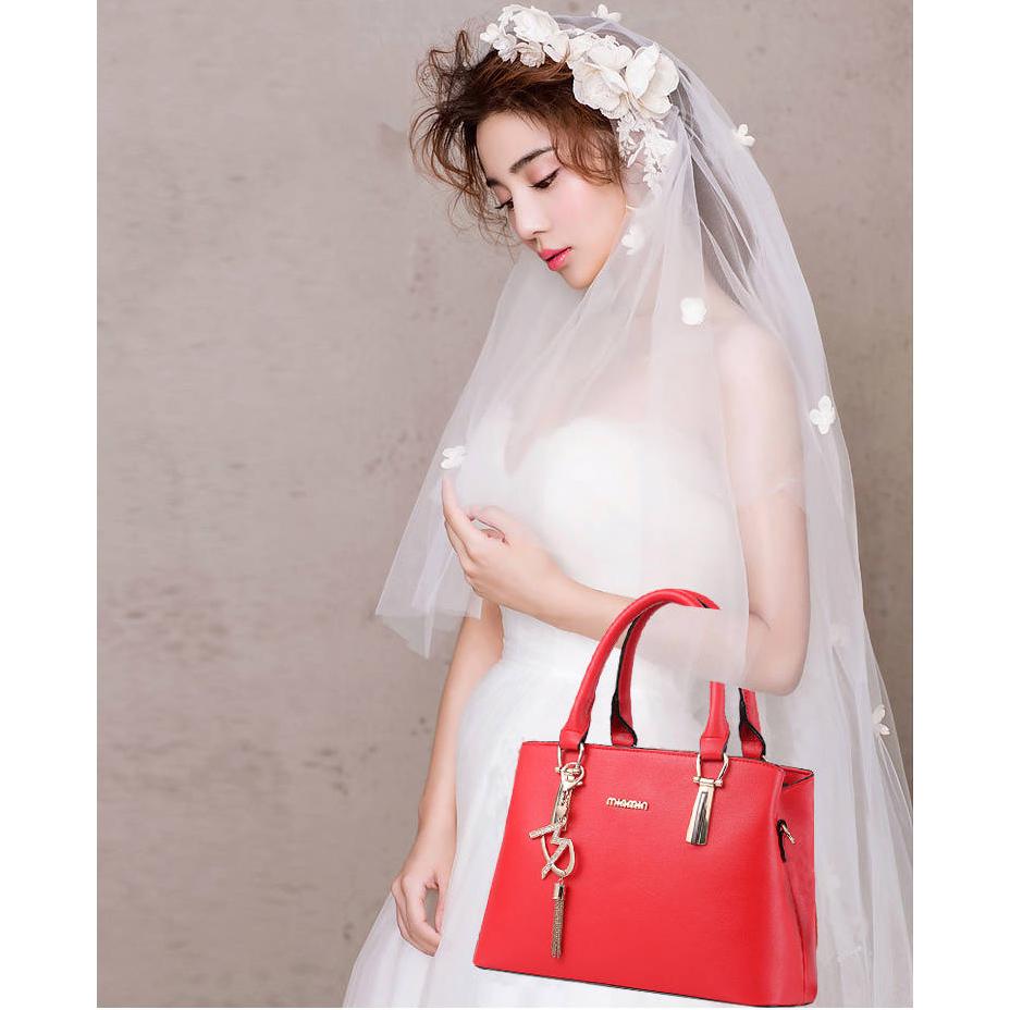 Leather bag Big capacity European and American style Shoulder Handbag Trendy wild Woman bag