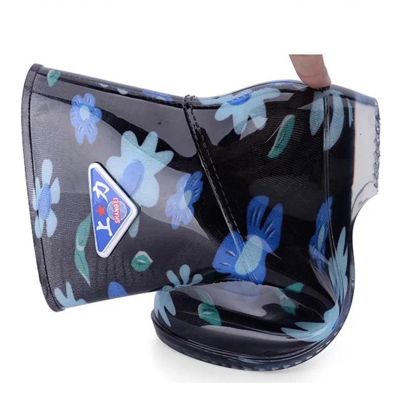 Rain Boots Ladies Adult Water Shoes Short Tube In Tube Rain Boots Fashion Waterproof Non-slip Rubber Shoes