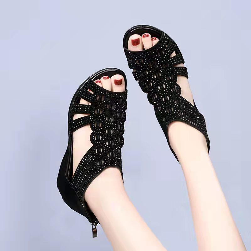 INS Leisure Women Wedges Heeled Women Shoes Summer Sandals Party Platform High Heels Shoes Woman  Fashion Fish Mouth Pumps Sexy Hollow Out Shoes