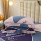 Pillowcase A Pair of Cotton Thickened Double Pillowcase Simple Printing Zipper Pillowcase
