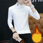 Winter Half-high Collar Long-sleeved T-shirt Men's Plus Fleece Inner Warm Bottoming Shirt