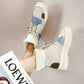 Autumn and Winter Women Boots Canvas Color Matching Wild High-top Wool boots Women Shoes Martin boots