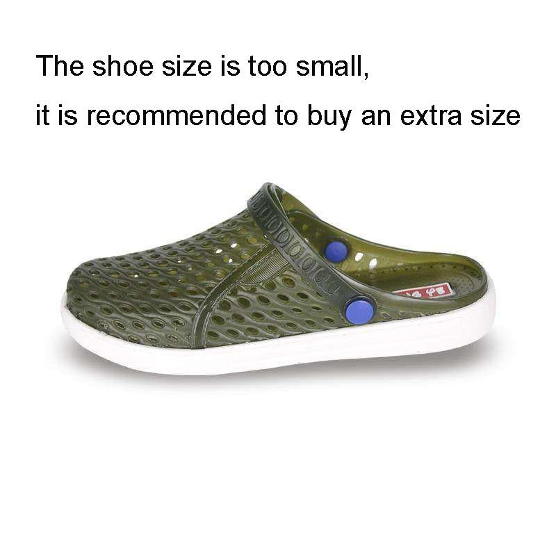 Hole Shoes Female Korean Students Wear Crystal Beach Baotou Half Drag Non-slip Flat Bottom Sandals and Slippers Male XL 45