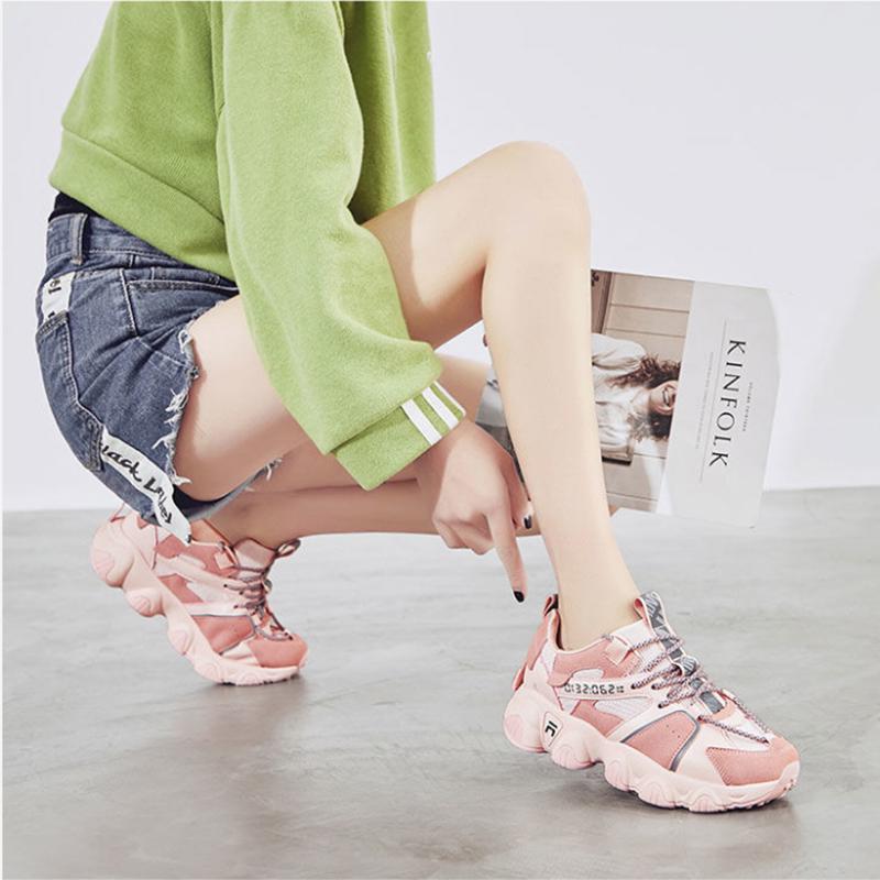 Spring Women's Shoes Sports Shoes Female Students Korean Version of The Ins Super Fire Daddy Shoes Running Casual Shoes