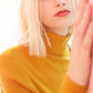 Chic Simple Color Knitwear High-collar Slim Bottoming Crop Top Long Sleeve Pullover Sweater