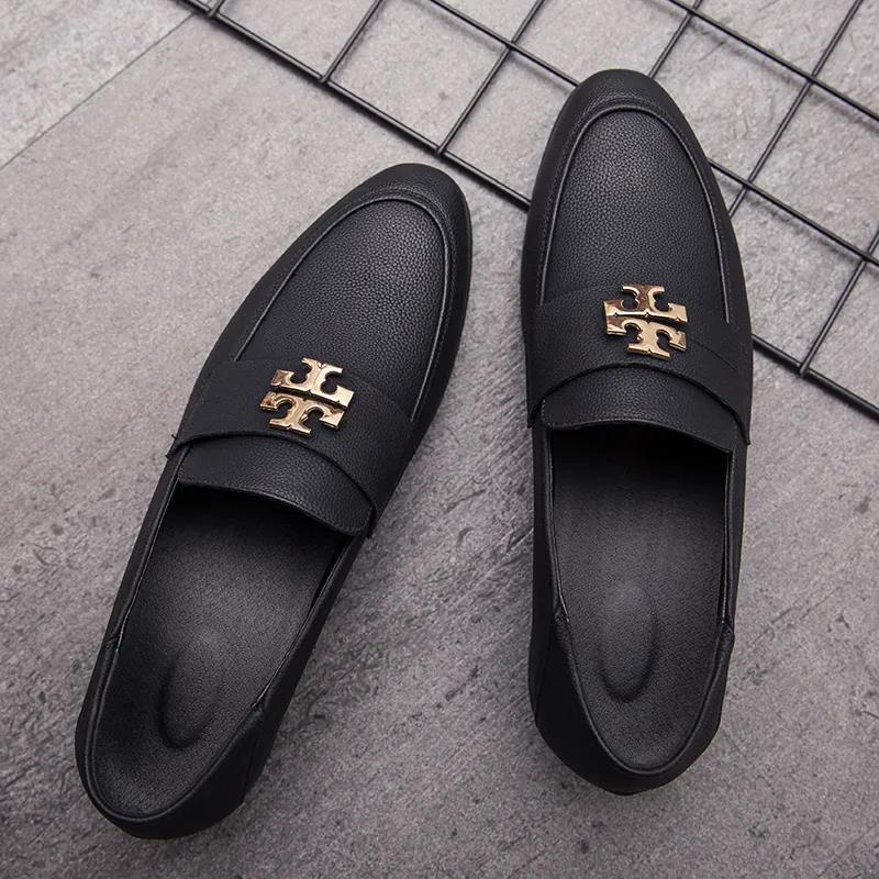 Men's Shoes Creative Lace-up Casual Leather Shoes Men's Leather Flats Slip-On Shoes