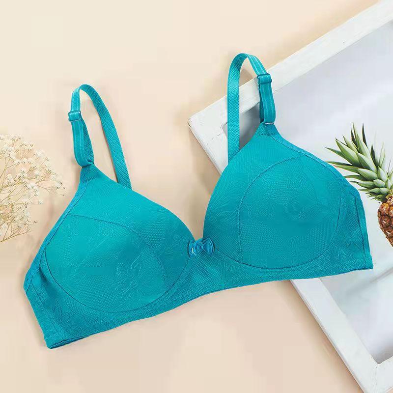 Ladies Underwear Thin Sexy Simple Comfortable Breathable Non-slip No Steel Ring Gather Embroidery Bra