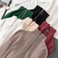 Women Half Turtleneck Knitwear Jumper Bottoming Blouse Zipper Solid Color Pullover Sweater