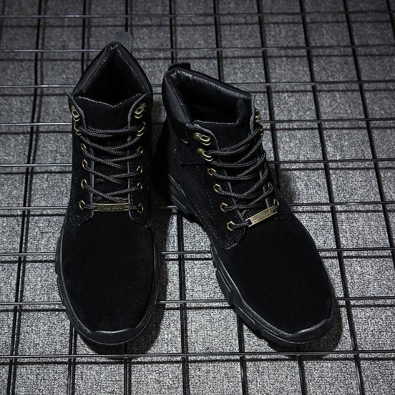 Autumn and Winter Men's Martin Boots Warm Working Boots Lace Up Men's Combat Boots High Top Shoes