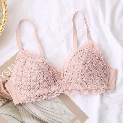 Underwear Women's No Rims Breastfeeding Adjustable Top-up Lace Bra Girl's Bra Thin Big Breasts Small Thin Bra Thin and Breathable