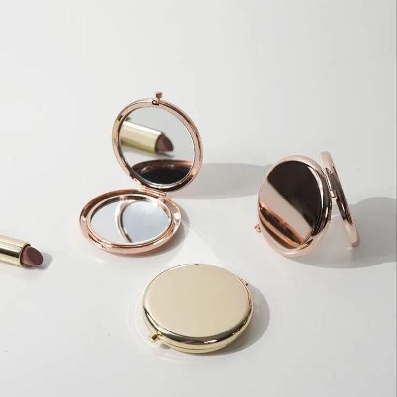 Solid Color Foldable Flip Double-sided Makeup Mirror Ladies Collapsible Must-have Makeup for Travel Appointment Portable HD Thin and Light
