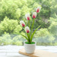 Fake Flower Tulip Bonsai Simulation Flower Creative Home Interior Dining Table Living Room Decoration Simulation Plant Artificial Flower