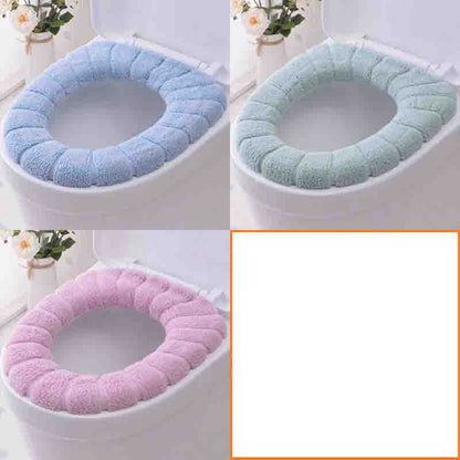 3pc Universal Toilet Seat Velvet Coral Toilet Cover Winter Toilet Cushion Cover Household Closestool Mat Seat Case Lid Cover