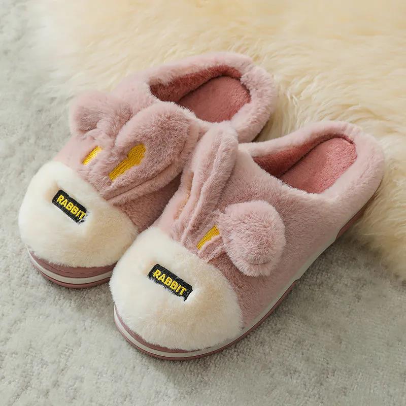 Cotton Slippers Women's Autumn and Winter Warm Indoor Non-slip Thick Bottom Thickened Plush Cotton Slippers