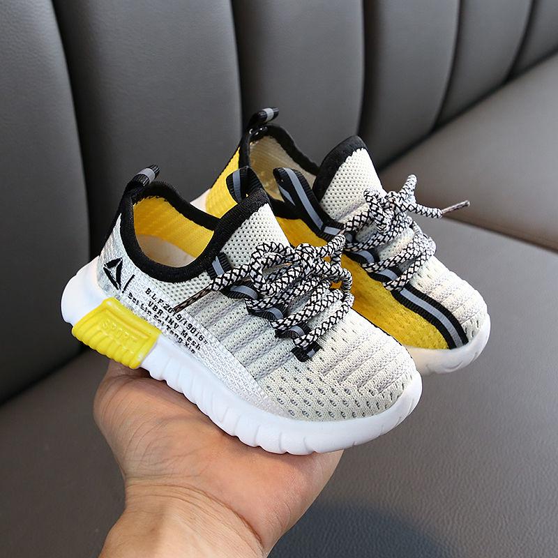 Sports shoes flying woven shoes children's soft bottom Baby toddler shoes 1-5 years old light