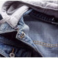 Denim Jacket Women's Autumn and Winter Hooded Casual Jacket Student Short Top