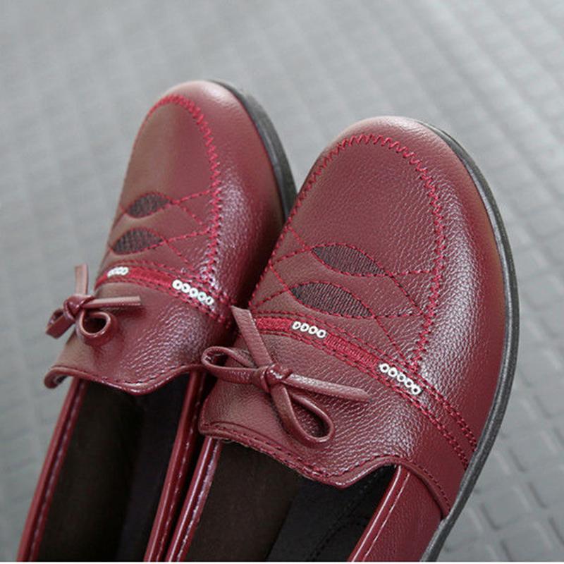 Spring and Autumn Single Shoes Mother Shoes Non-slip Soft Bottom Casual Flat Women's Work Shoes Women's Leather Shoes