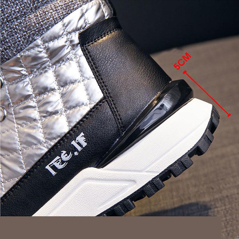 Leather Snow Boots Woman Autumn and Winter Plus Velvet Thick Cotton Casual High-top Shoes Non-slip Martin Boots