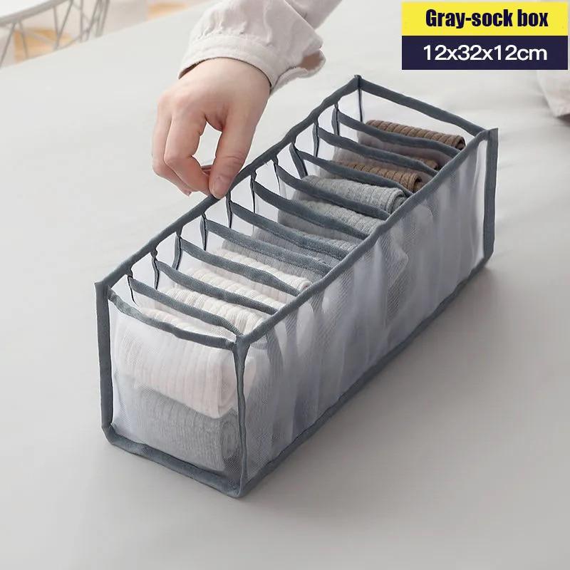 Underwear Storage Organizer for Clothes Separated Socks Shorts Bra Storage Boxes Dormitory Closet Organizer Drawer Washable
