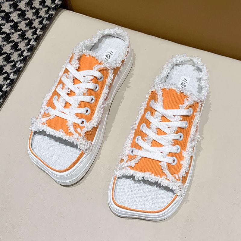 Men's and Women's Fashion Canvas Shoes Indoor and Outdoor Casual Slippers Light Flat Shoes Soft Shoes