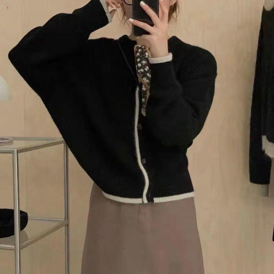 Girls Knit Cardigan Sweater Autumn High Quality Lace Scarf Knit Cardigan Sweater Women Jacket