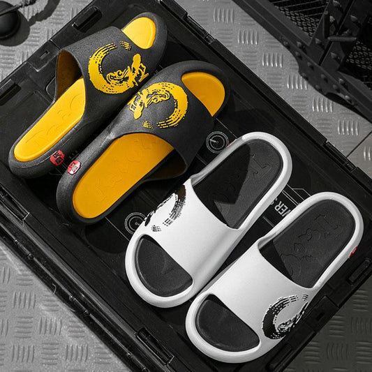 Chinese Style EVA Slippers Men's Summer Outdoor Solid Color Slippers Light and Not Tired Home Shoes Couple Shoes
