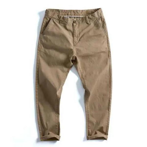 Autumn Men's Loose Straight Casual Pants Natural Washed Fishbone Micro-elastic Overalls Men's Pants
