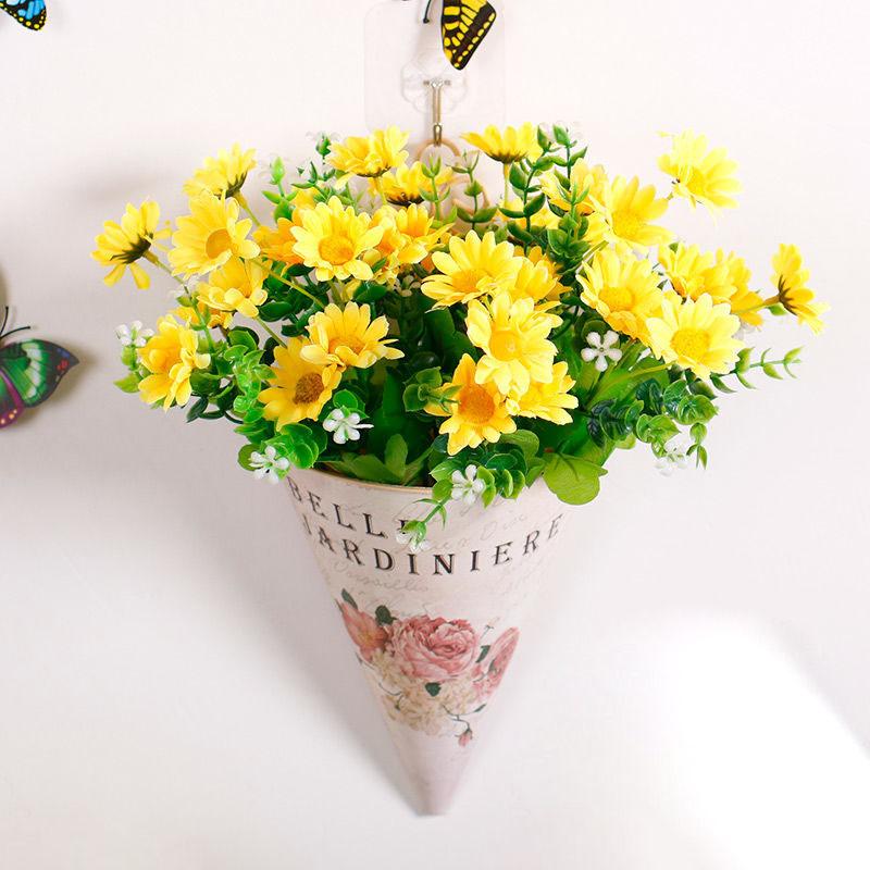 Hanging  Artificial Flower Floral Decoration Wall Hanging  Living Room Flower Basket Pastoral  Rose Flower Simulation Flower Wall Hanging