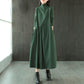 Female Vintage High Waist Long Sleeve Casual Loose Dress Elegant Slim Versatile Mid-length Half-high Collar Dress