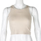 Summer Women's Tank Top Casual Fitness Candy Colors Off Shoulder Women's Sexy Crop Top
