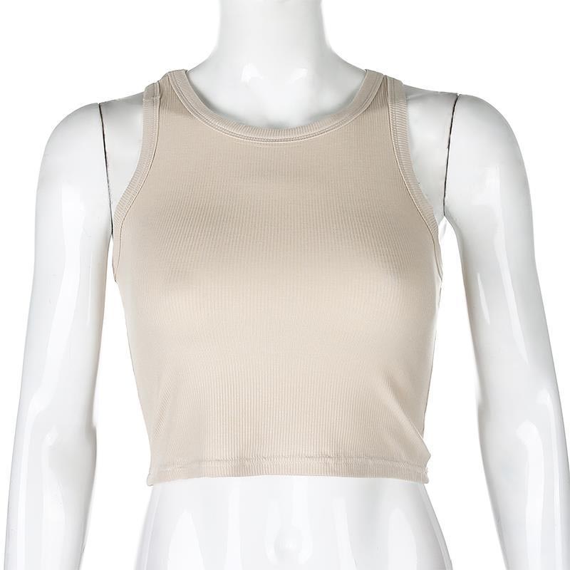 Summer Women's Tank Top Casual Fitness Candy Colors Off Shoulder Women's Sexy Crop Top