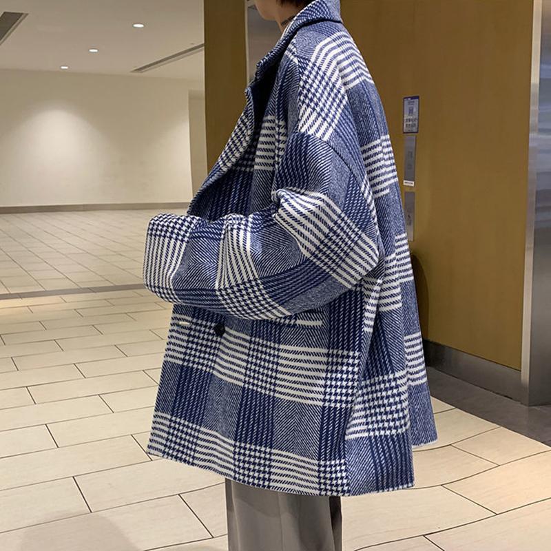 Autumn and Winter Warm Long-sleeved Casual Men's Handsome West-turned Coat Mid-length Warm Temperament Windbreaker