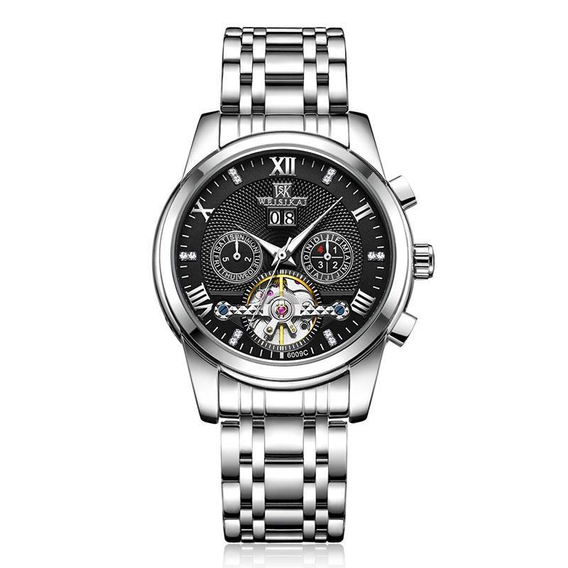 Men Fashion Skeleton Mechanical Watch Casual Sport Waterproof Mens Classic Business Wristwatch