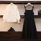Two-piece Single/large Size Women's Spring  Autumn Suit Women's Fashion Shirt Covering Belly Slimming Dress Women