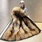 Winter Pie Overcoming Faux Fur Liner Mid-length Women's Parka Coat Plus Velvet Thick Warm Down Jacket