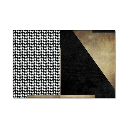 Nordic Modern Minimalist Carpet, Light Luxury Houndstooth Stitching Pattern Kitchen Carpet, Living Room Bedroom Bedside Non-slip Carpet Floor Mat