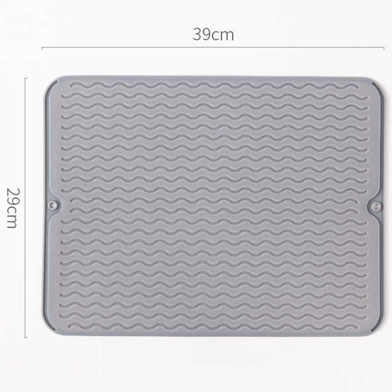 Drain Mat Kitchen Silicone Dish Drainer Mats Large Sink Drying Worktop Organizer Drying Mat for Dishes Tableware