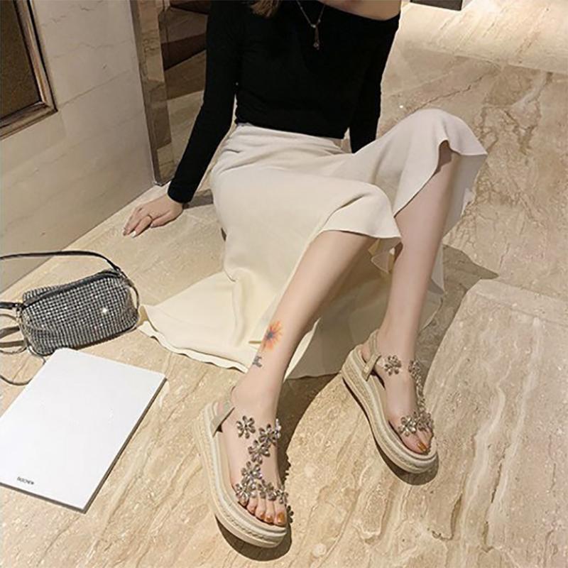 Women's Summer Sandals All-match Thick-soled Height-increasing Shoes Fashion Students Wear Sandals Outside