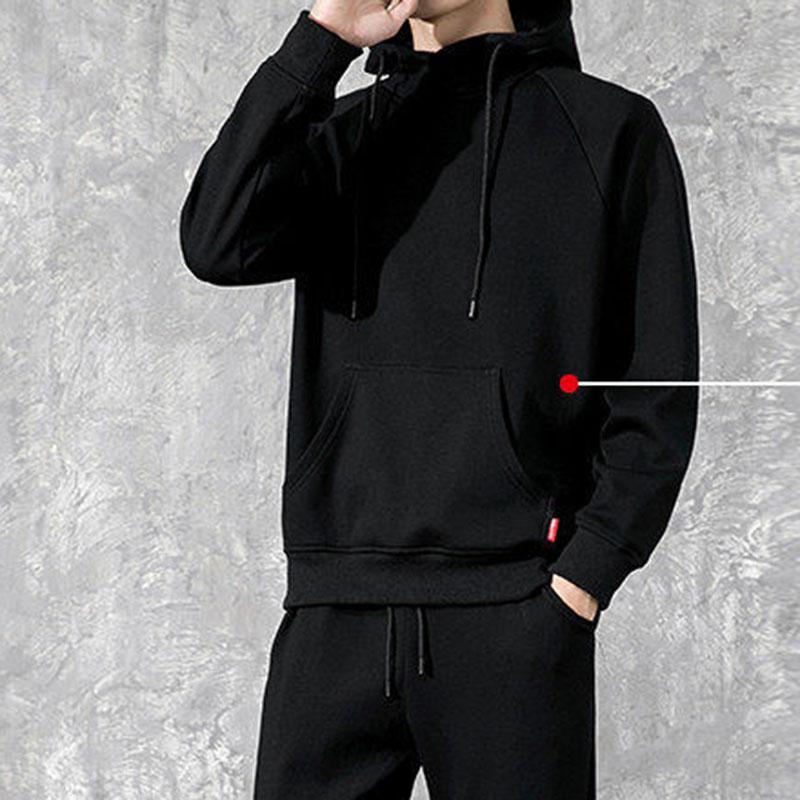 Autumn Simple Sportswear Suit Cardigan Hooded Sweater Suit Casual Loose Solid Color Versatile Trend Youth Jacket
