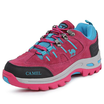 Outdoor Hiking Shoes Women's Lightweight Wear-resistant Mountain Climbing Hiking Shoes Waterproof Large Size Leather Sports Shoes