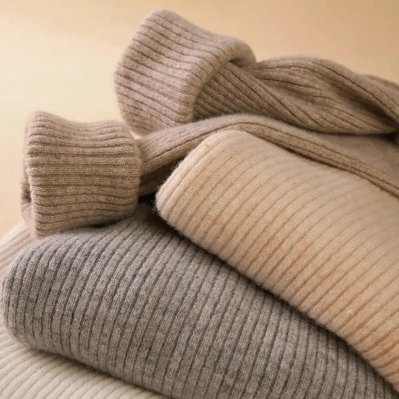 Turtleneck Pullover Sweaters Women Autumn Winter Casual Plus Size Knitted Jumper Solid Basic High Neck Tops