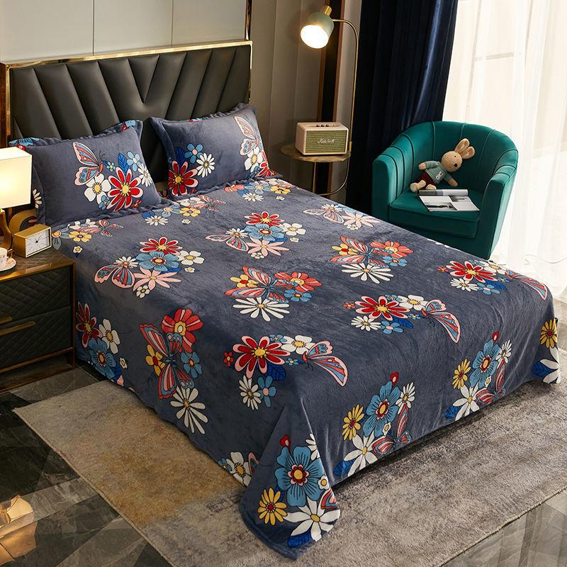 Autumn Winter Flannel Blanket Plus Velvet Bed Sheet Single Double Blanket Siesta Blanket