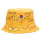 Unisex Alphabet Graffiti Print Fisherman Hat Outdoor Sunshade Fishing Hat Casual Cotton Bucket Hat