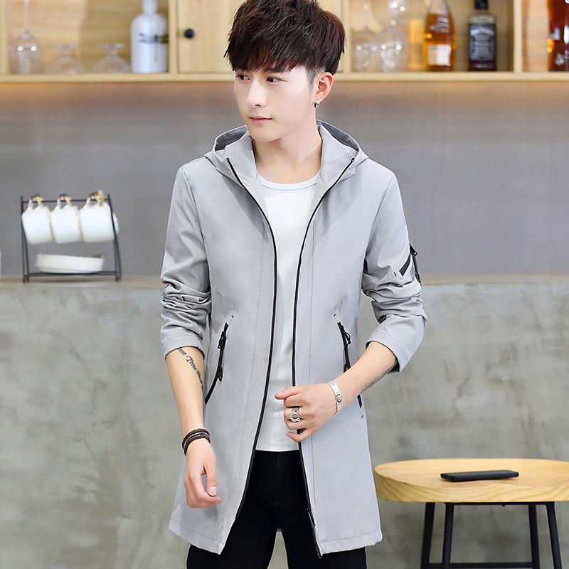 Spring and Autumn Slim Men's Jacket Mid-length Windbreaker All-match Youth Jacket