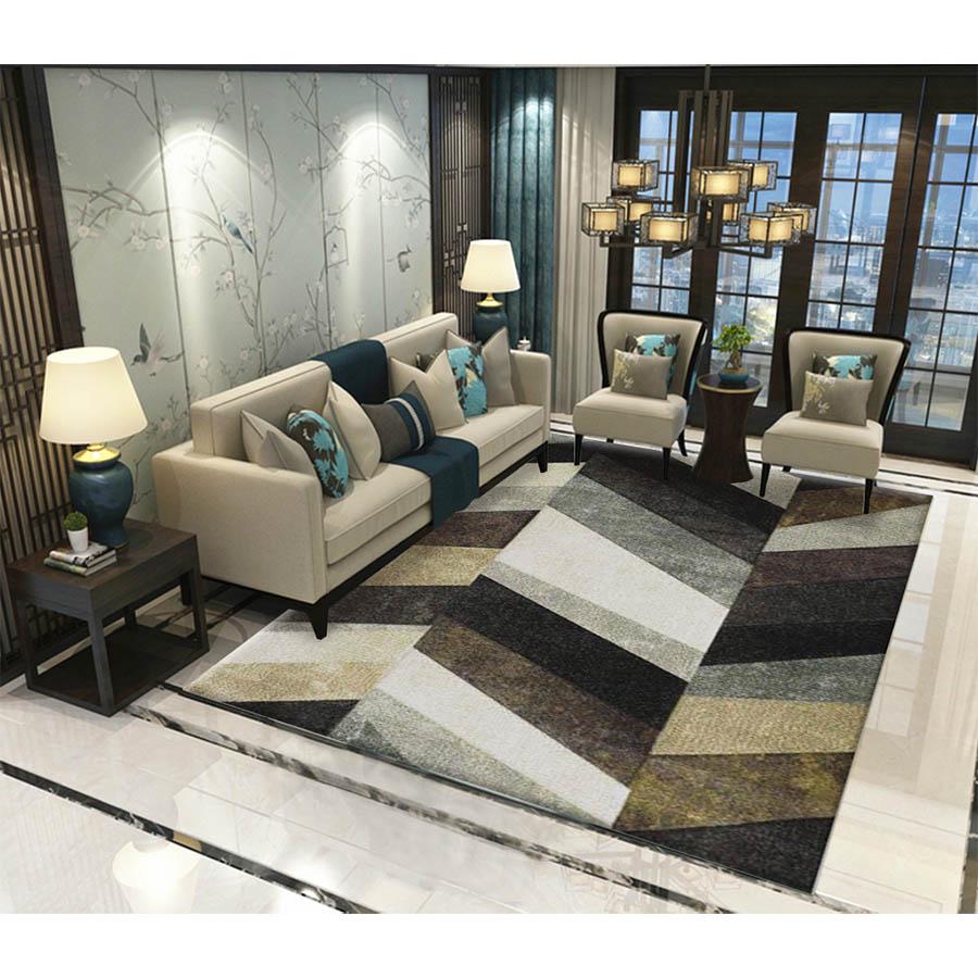 Modern dark blue square Geometric Carpets Bedside Blanket Area Rug Study Room Rugs Floor Home Decor