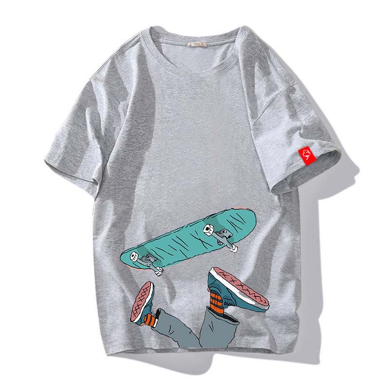 100% Cotton T-shirt Men's Short-sleeved Summer Clothes Trend Youth T-shirt