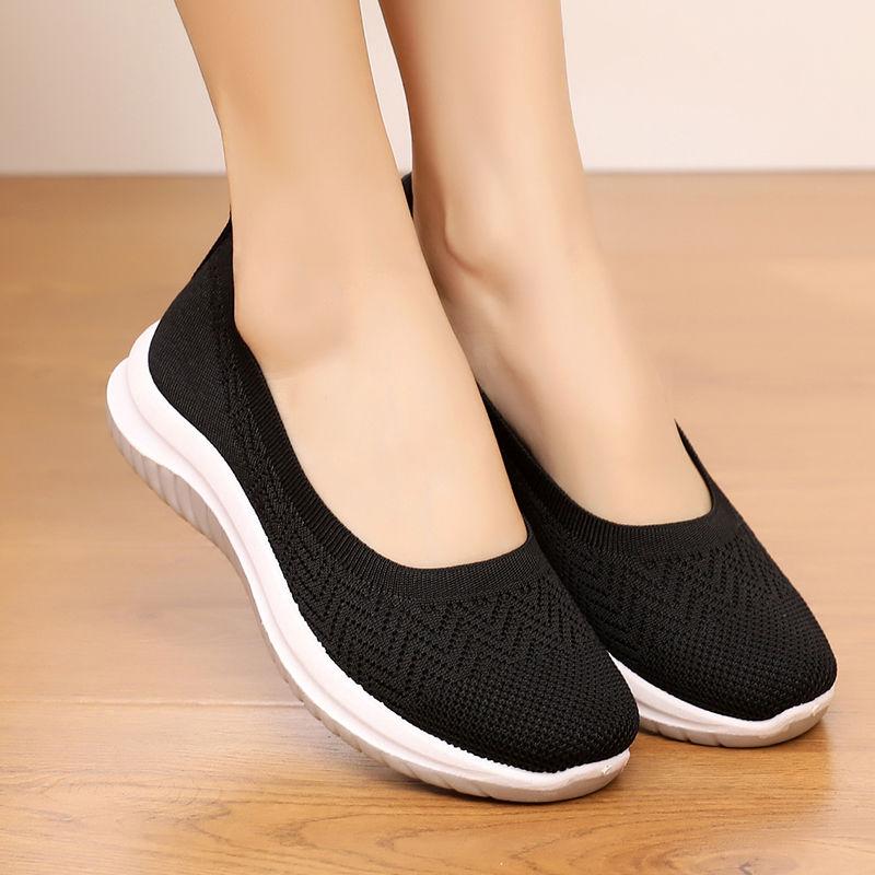 Spring Summer Women's Cloth Shoes Women's Breathable Soft Bottom Fashion Casual Non-slip Ladies Breathable Single Shoes